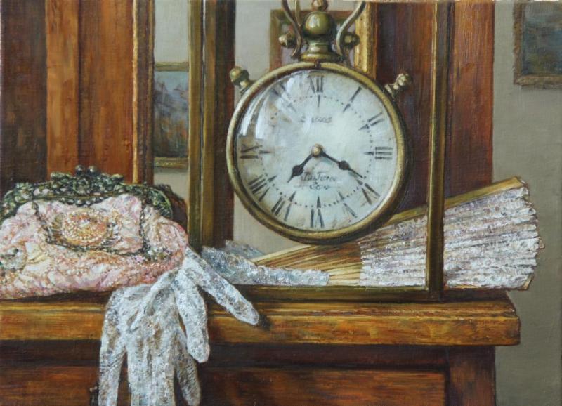 Original Painting, The Clock by Anton Ovsianikov