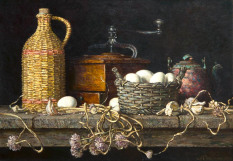 Original Painting, Breakfast on the Farm by Anton