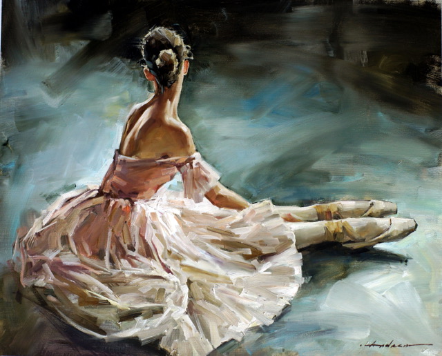 Original Painting, Ballerina by Andrew Atroshenko