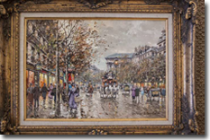 Original Painting, Blvd de la Madeleine Paris by Antoine Blanchard