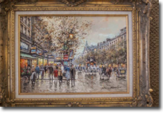 Original Painting, Les Grands Blvd Parisby Antoine Blanchard
