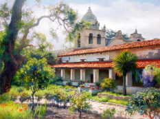 Original Painting, Other Side of the Mission Garden by June Carey