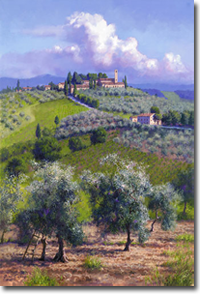 Original Painting, Oil Trees of Chianti by June Carey