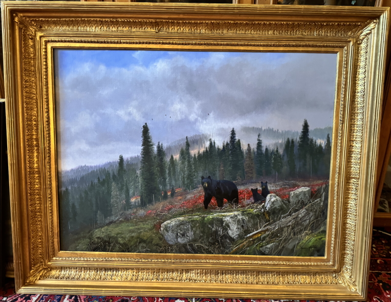Original Painting, Black Bear Family by Michael Coleman