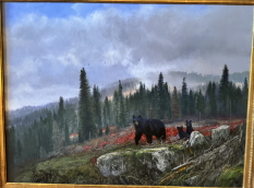 Original Painting, Black Bear Family by Michael Coleman