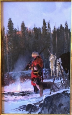 Original Painting, Bobcat Trapper by Michael Coleman