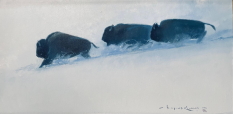 Original Painting, Winter in Yellowstone by Nicholas Coleman