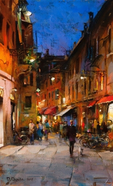 Original Painting, Evening Walk by Dimitri Danish