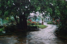 Original Painting, Rain, Naples by Dimitri Danish