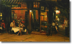Original Painting, New York Evening Cafe by Dimitri Danish