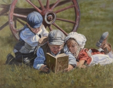 Original Painting, First Reader by Judee Dickinson