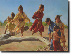 Original Painting, Kids Being Kids by Judee Dickinson