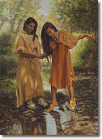 Original Painting, Sisters Crossing Judee Dickinson