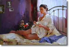 Original Painting, Morning Alone by Michael & Inessa Garmash