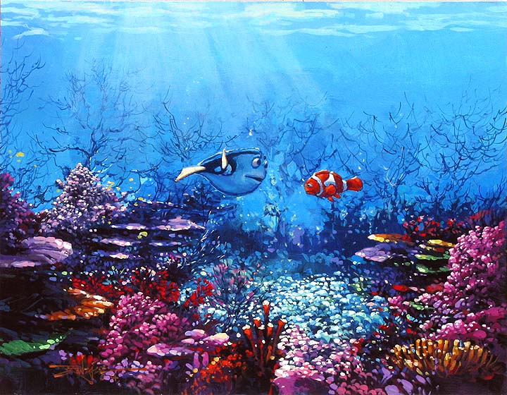 Dory And Marlin Original Painting by Rodel Gonzalez
