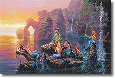Original Painting, Mermaid Lagoon by Rodel Gonzalez
