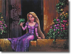 Original Painting, Repunzel And Pascal by Rodel Gonzalez