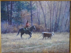 Original Painting, Heading for the Pen by Martin Grelle