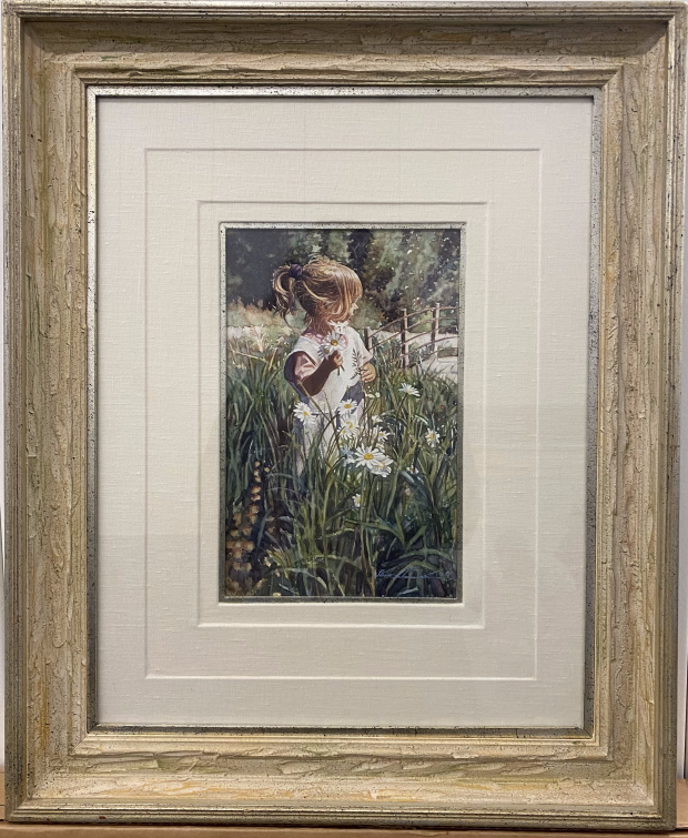 Original Painting, Picking Daisies by Steve Hanks