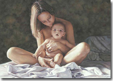 Original Painting, A Mother's Pride by Steve Hanks