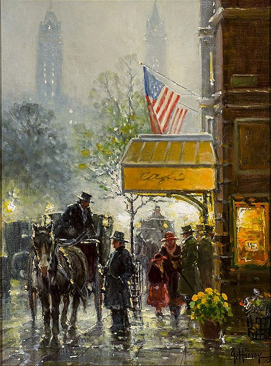 Original Painting, Cafe Carriage by G. Harvey