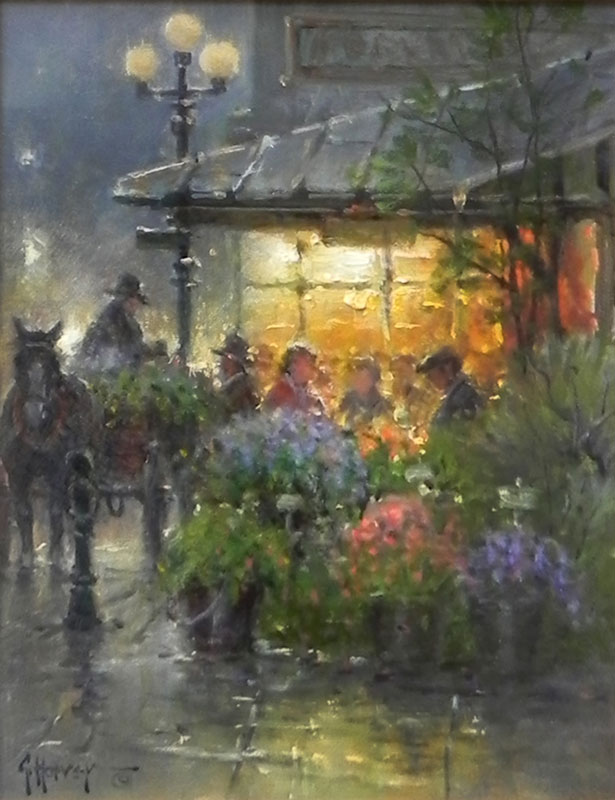 Original Painting, Day At The Market by G. Harvey
