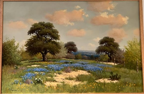 Original Painting, Bluebonnets by G. Harvey