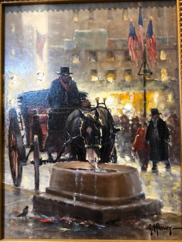 Original Painting, The Watering Trough by G. Harvey