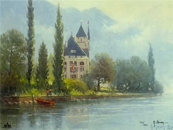 Springtime in Europe - Lake Chateau by G. Harvey by G. Harvey