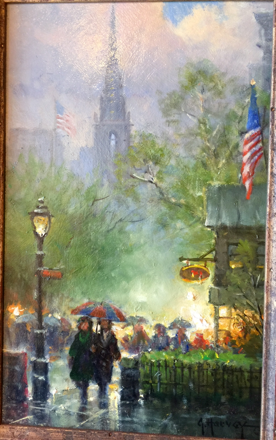 Original Painting, Strolling on Newbury St., Boston by G. Harvey