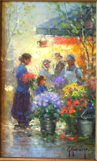 Original Painting, Tea Cup Market by G. Harvey