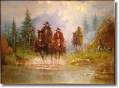 Original Painting, Creek Crossing by G. Harvey