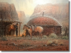 Original Painting, Home of the Navajo by G. Harvey