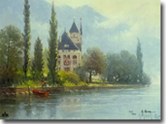 Springtime in Europe - Lake Chateau by G. Harvey