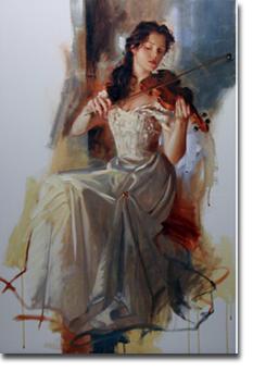 Original Painting, La Serenata by Richard Johnson