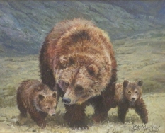 Original Painting, Bear Family by Bonnie Marris