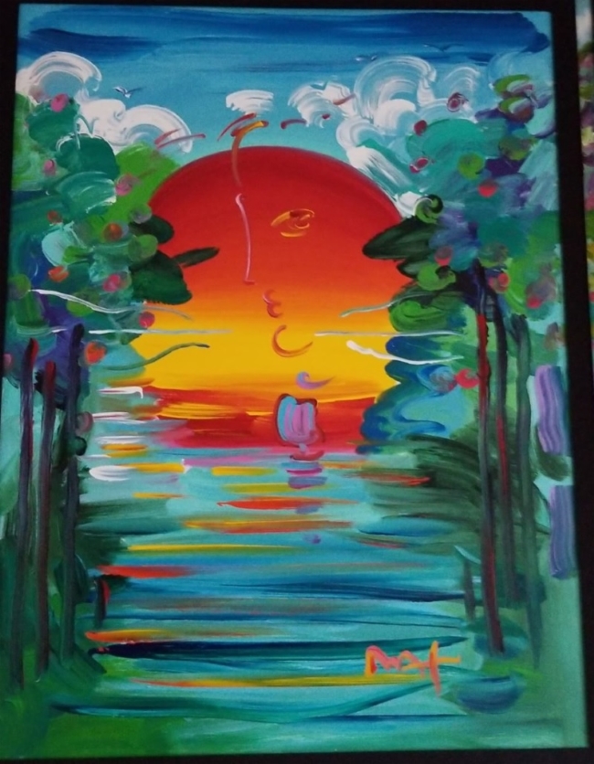 Original Painting, Better World 40 x 30 by Peter Max