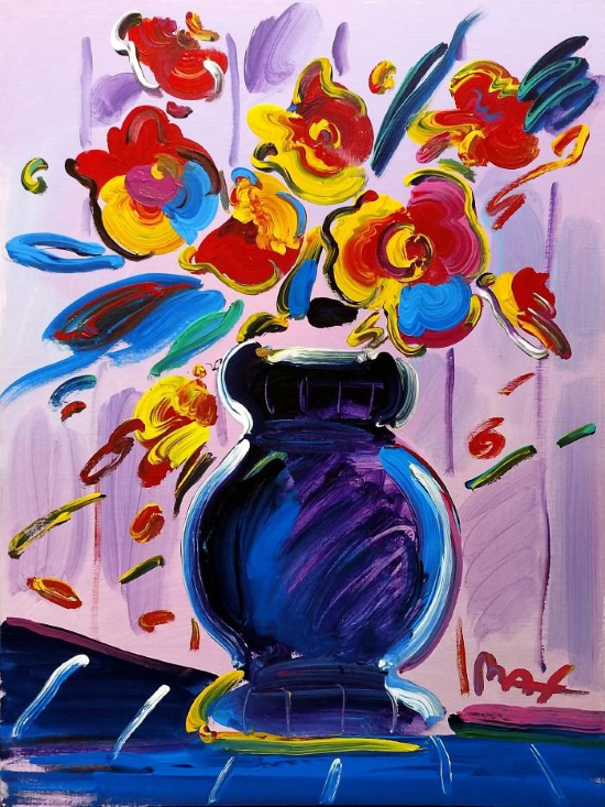 Original Painting, Flower Vase 2000 by Peter Max