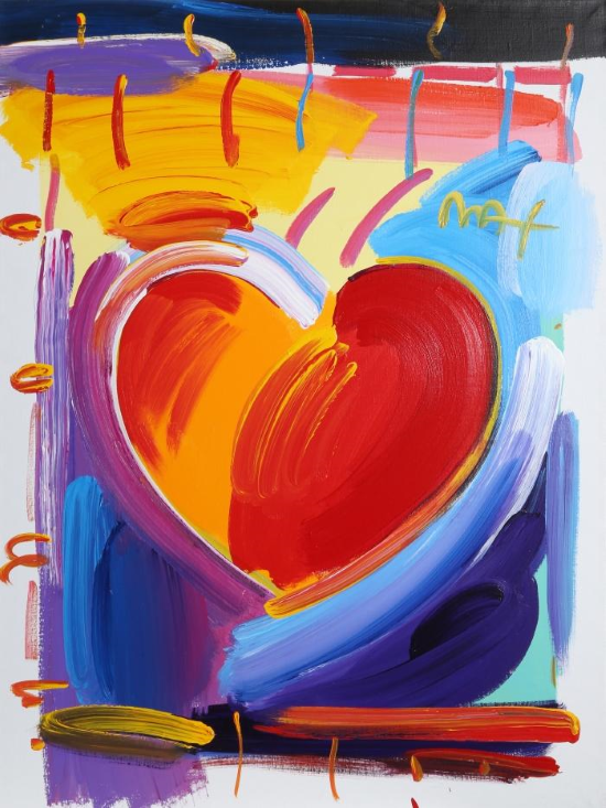 Original Painting, Heart Version IX 3 1998 by Peter Max