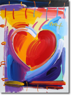 Original Painting, Heart Version IX 3 1998 by Peter Max