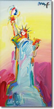 Original Painting, Statue of Liberty by Peter Max