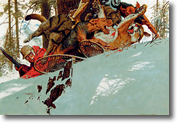 Seven Cougers, Original Oil on Board Illistration by Frank McCarthy
