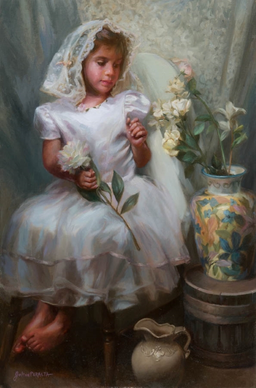 Original painting The Flower Girl by JoAnn Peralta