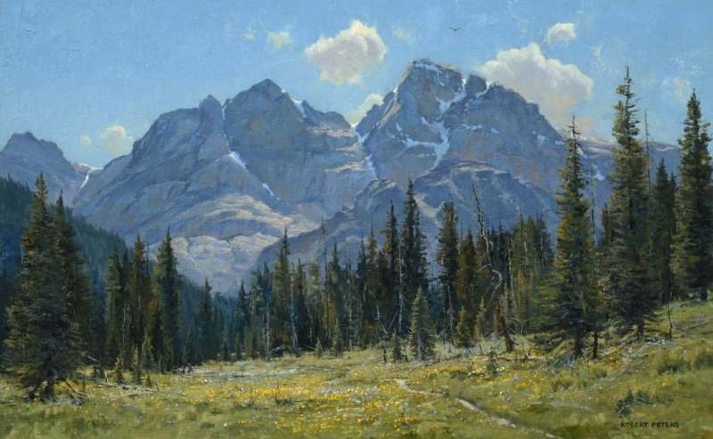 Original painting Alpine Radiance by Robert Peters