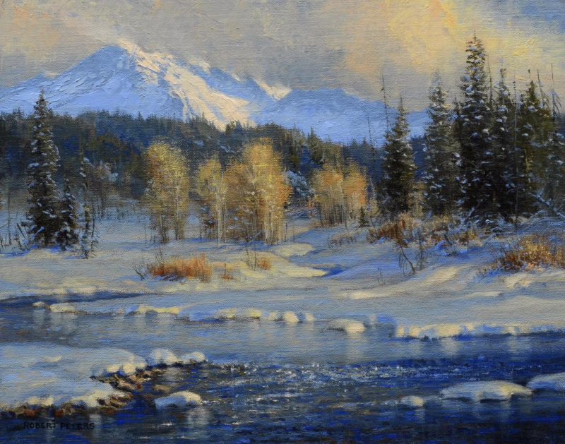 Original painting Winter's Gleam by Robert Peters