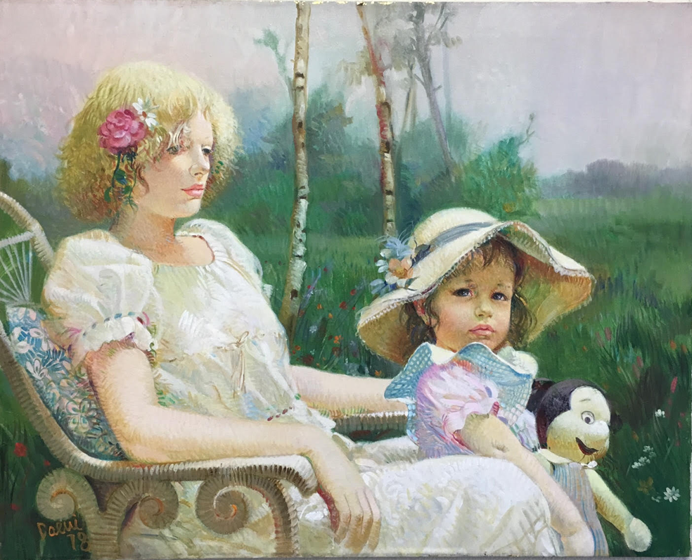 Original Painting, Mother and Child by Pino