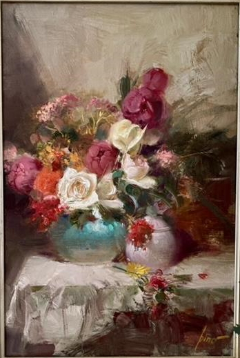 Original Painting, Flowers by Pino