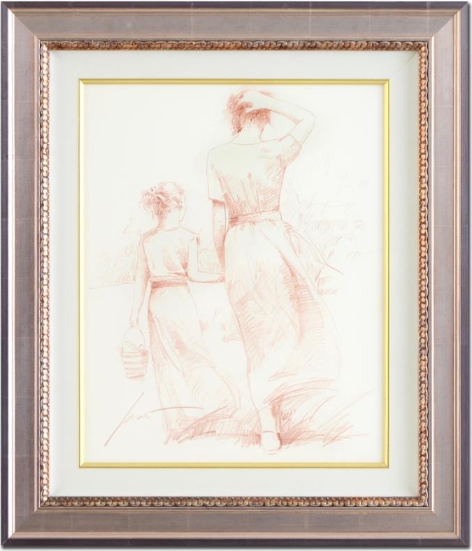 Original Painting, Mother and Child Original Drawing 1 by Pino