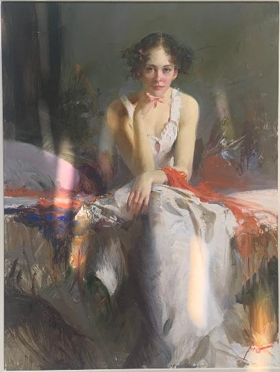 Original Painting, Woman Seated by Pino