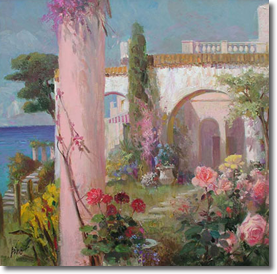 Original Painting, Floral Landscape by Pino